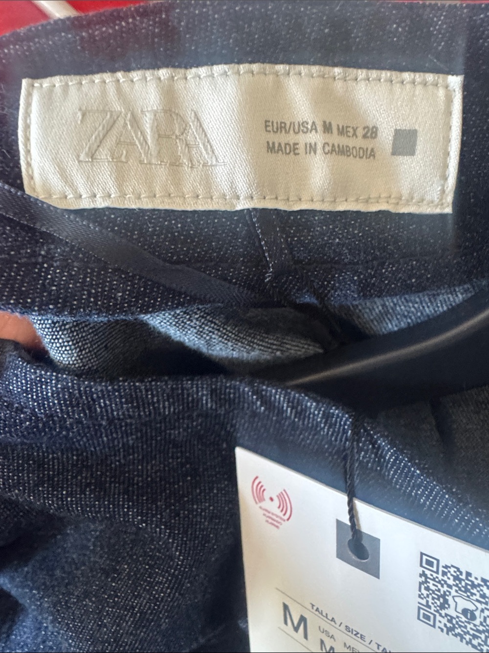 Zara Denim Maxi Dress with Gathered Waist - Picture 4 of 4